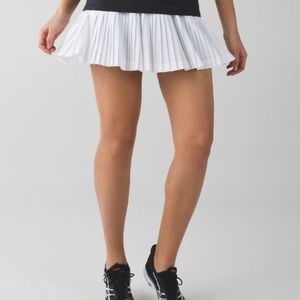 White pleated tennis skirt